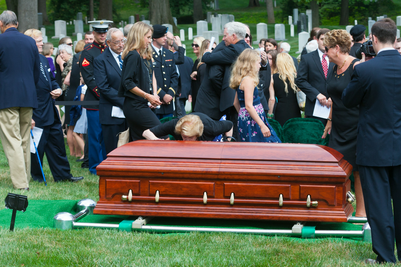 Mary Denton Kissing Admiral Denton Casket